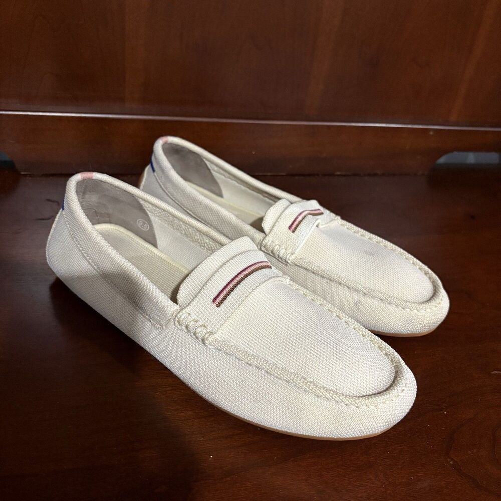 Rothy’s Women’s Cream Knit Loafer Flats W9.5 Casual Chic Minimalist Office